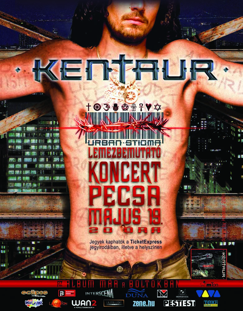Kentaur - Urban Stigma - koncertplakát Petőfi Csarnok No1